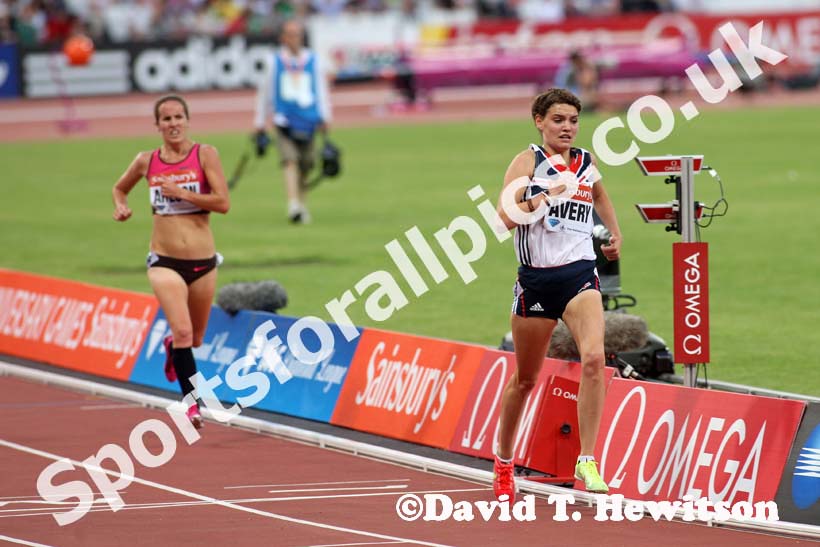 Kate Avery, 3000 metres,  2013 IAAF Diamond League, Sainsbury's Anniversary Games, Queen Elizabeth Olympic Park, London.